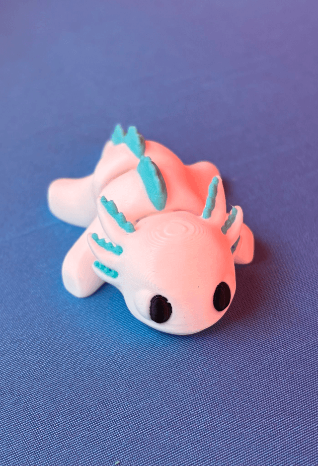MINI Axolotl | White &amp; Blue